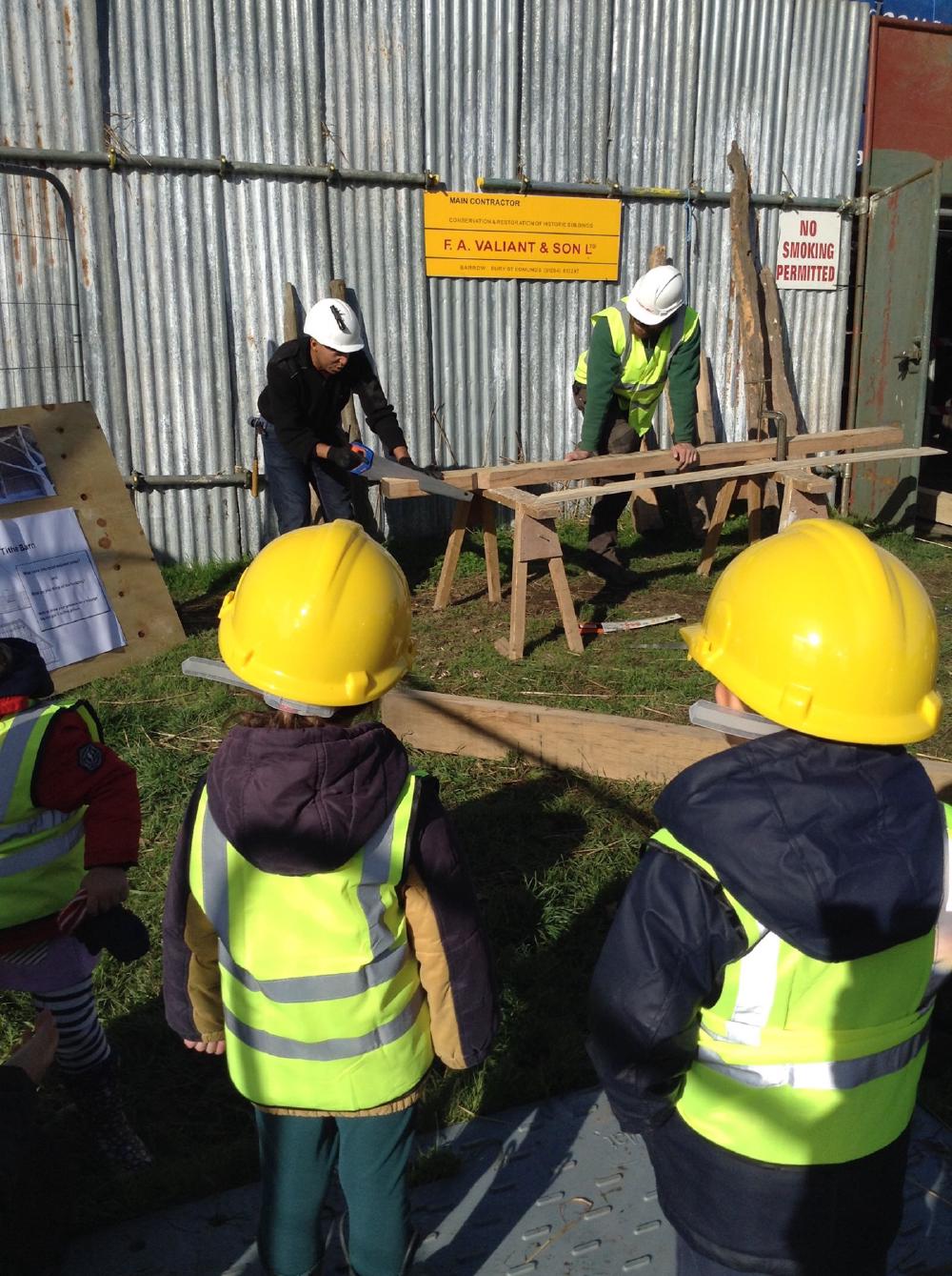 A presentation to us by the carpenters who are helping with the restoration project on the Tithe Barn at Landbeach